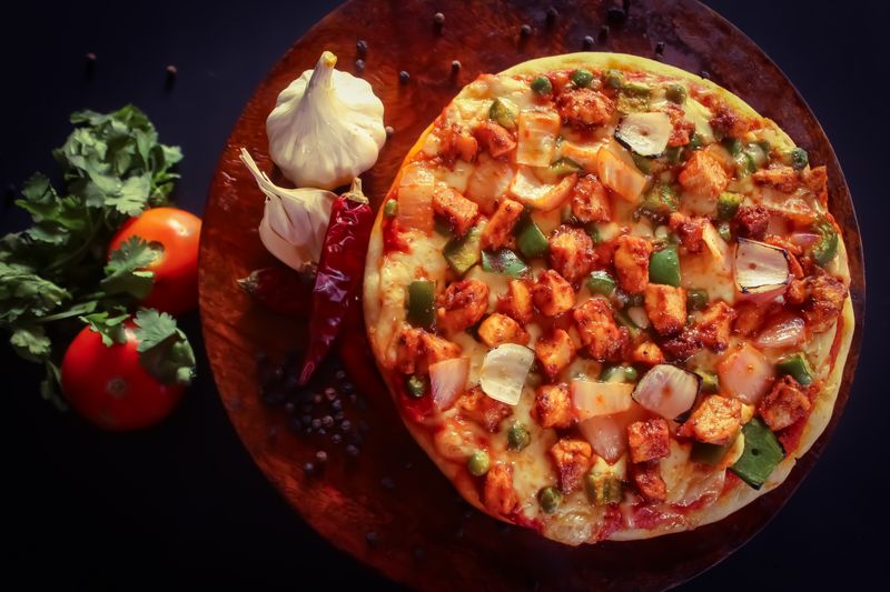 BBQ Chicken pizza with smoky barbecue sauce and grilled chicken